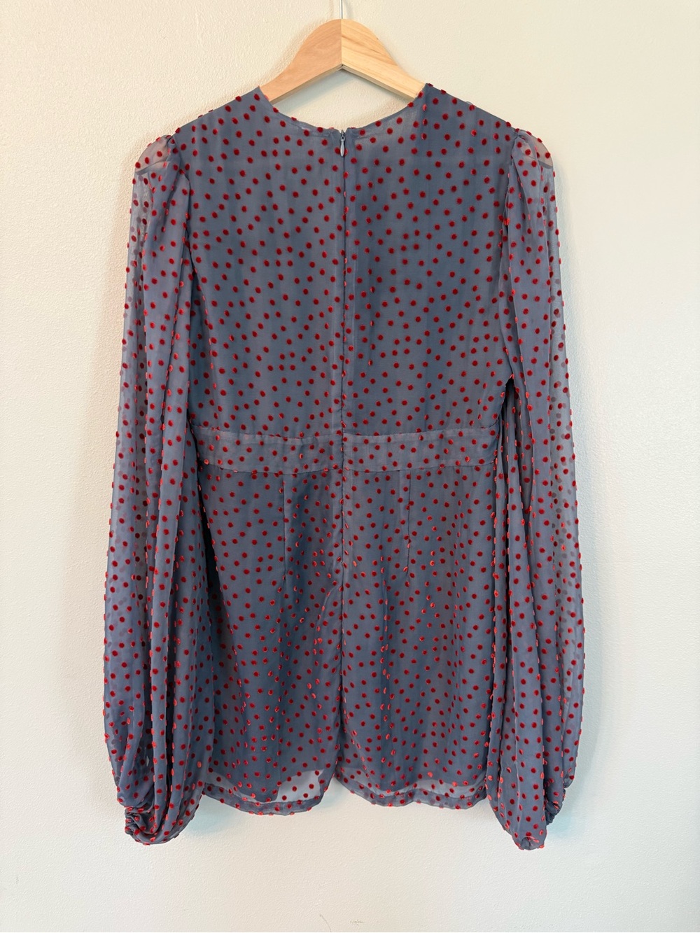 Rat & Boa Othilia Polka Dot Mini Dress Purple Balloon Sleeve Dress Medium - Picture 8 of 12